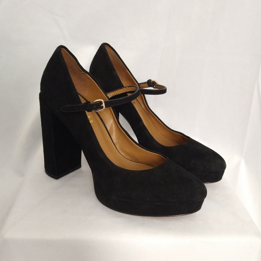 Coach Suede Goldie Mary Jane Platform Heel, Size 8